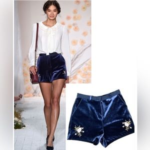 Lauren Conrad Runway velvet embroidered pinup floral shorts
